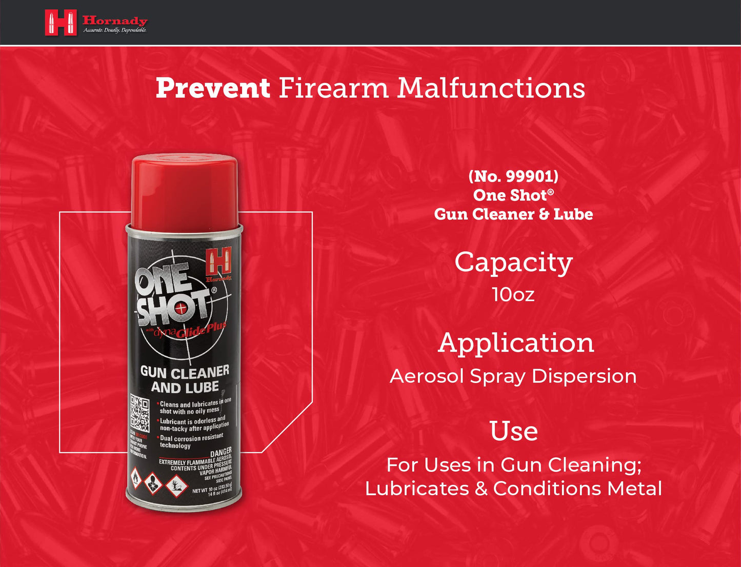 Hornady One Shot Gun Cleaner and Case Lube, 10 oz – Aerosol Dry Lube, With DynaGlide Plus – Clean, Non-Sticky and Easy to Use – Contains No Petroleum, Won't Contaminate Powder or Primers