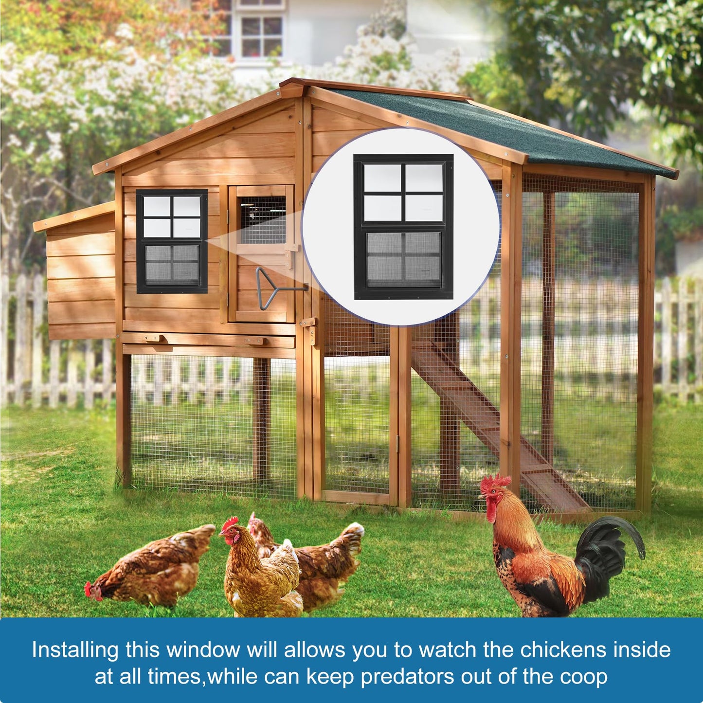 Ktondic 2 Pack Shed Window 14"X21" Black Flush Mount Household Windows with Tempered Glass and Fiberglass Screen for Shed Chicken Coop Playhouse and Garage