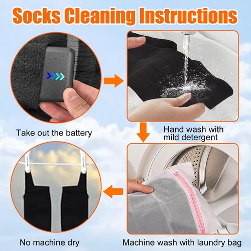 7JI Heated Socks for Men Women,Rechargeable Heated Sockings,Washable Sock Warmers, Battery Heating Socks with 5000mAh, Electric Socks 3 Heating Levels,Outdoors Work Hiking Skiing Hunting Fishing