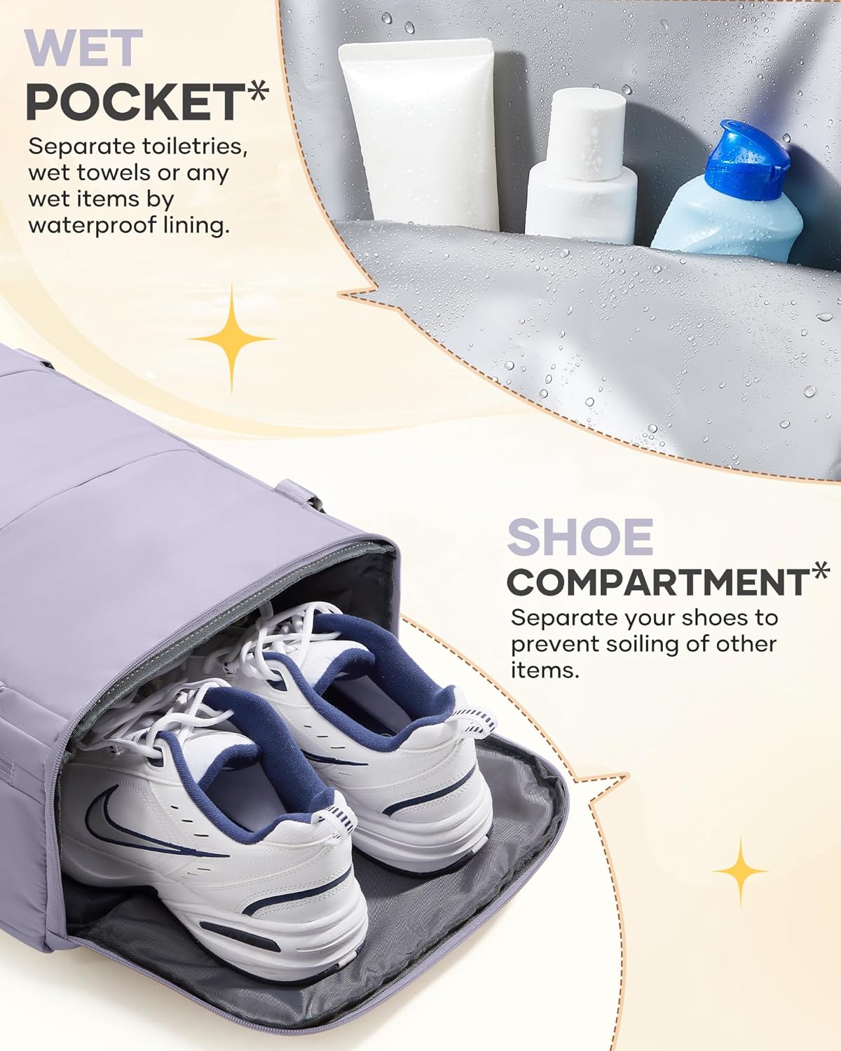 Skiennix Carry-On Backpack - Airline Approved Waterproof Travel Bag for Women | Purple Casual Daypack