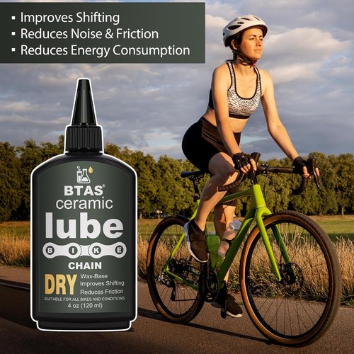 BTAS Dry Bike Chain Wax Lube - 4 oz Ceramic Nanoparticle & PTFE Bicycle Chain Lubricant for Road & MTB