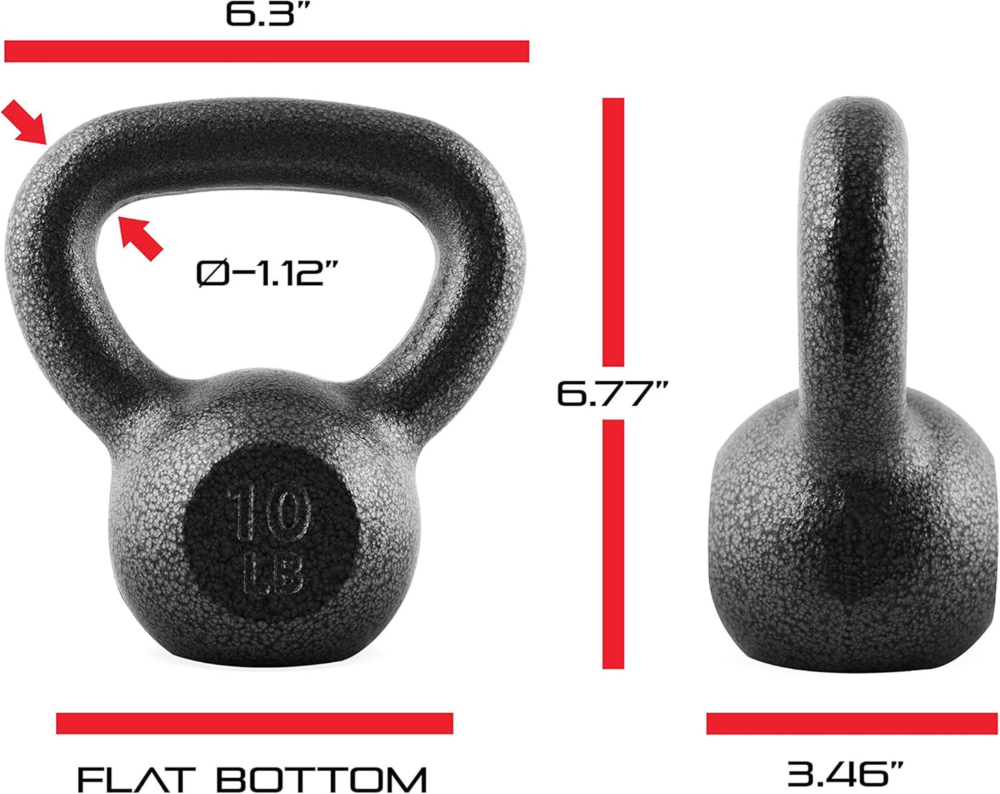 WF Athletic Supply Kettlebells - Painted Cast Iron for Strength Training | 10-80 lbs Options Available