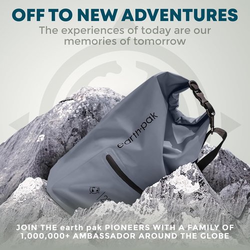 Earth Pak Waterproof Dry Bag - Zippered Pocket Keeps Gear Dry | Durable Backpack Design