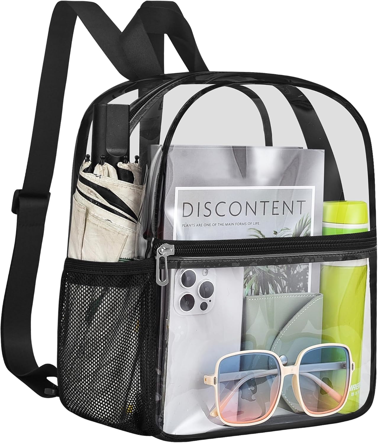 Skiennix Clear Stadium Backpack - Mini Sports Bag for Concerts, Travel & Events | Black 12x12x6