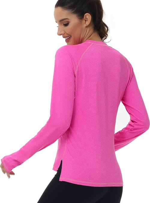Isnowood Women's Long Sleeve Sun Protection Shirts - UPF 50+ UV Rash Guard Athletic Tops | Ideal for Hiking & Running
