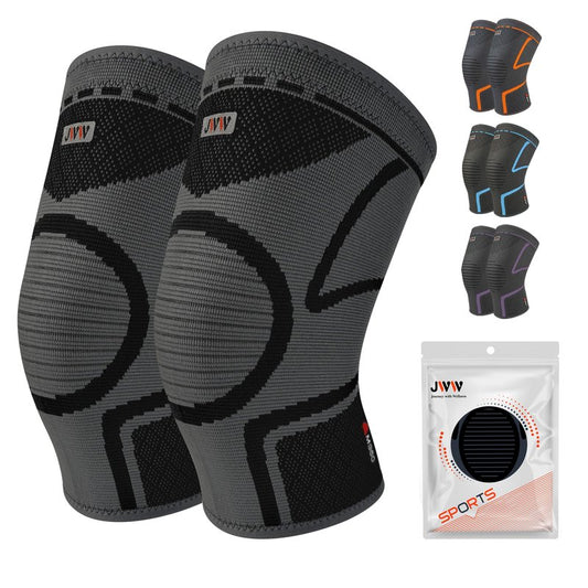 JWW Plus Size Knee Compression Sleeve for Big Thighs, 2 Pack Knee Brace for Men & Women Knee Pain Relief, Workout Sports Knee Support, Knee Braces for Meniscus, ACL & Arthritis Recovery (Black, 4XL)