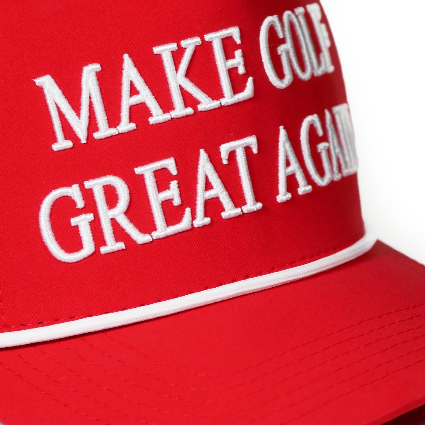 wolph American Golf Hat – Funny Golf Snapback Cap – Rope Golf Hat – Adjustable & Breathable – Funny Golf Gift for Men and Women. Red