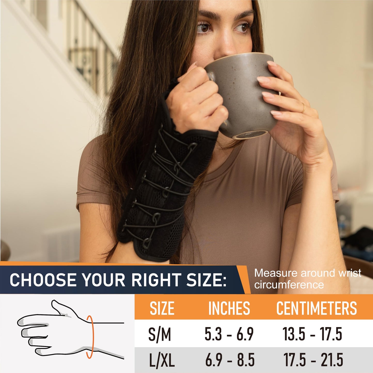 Comforband Quick-Strap Wrist & Thumb Spica Splint – Adjustable Support Brace for De Quervain's Tenosynovitis, Tendonitis, Arthritis, Sprains, and Fractures (Right Hand, L/XL)