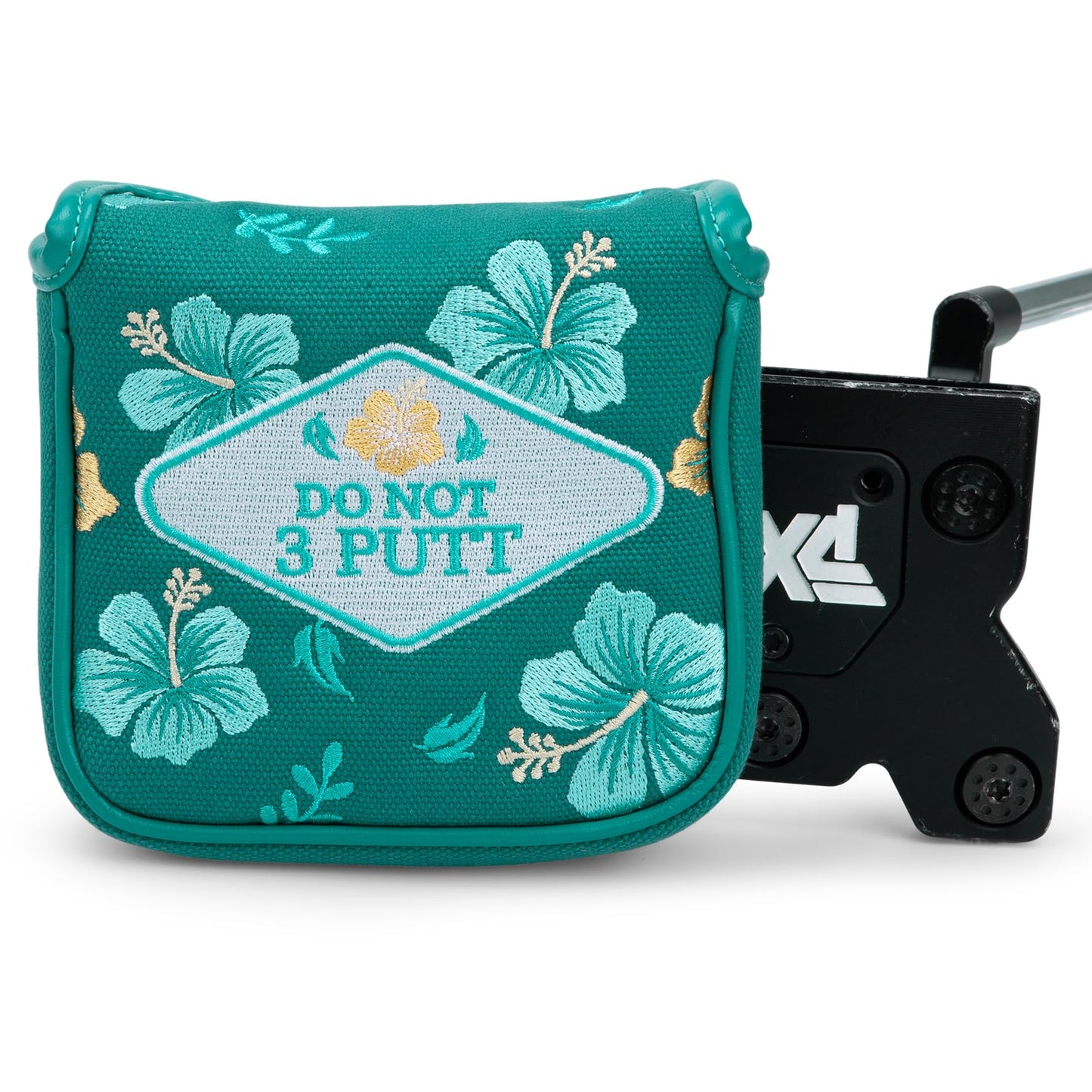 Golf Mallet Putter Headcover, Premium Leather Golf Club Protector - Mallet Putter Cover with Magnetic Closure for Most Brand Golf Blade Putter Cover (Azalea (Canvas Fabric))