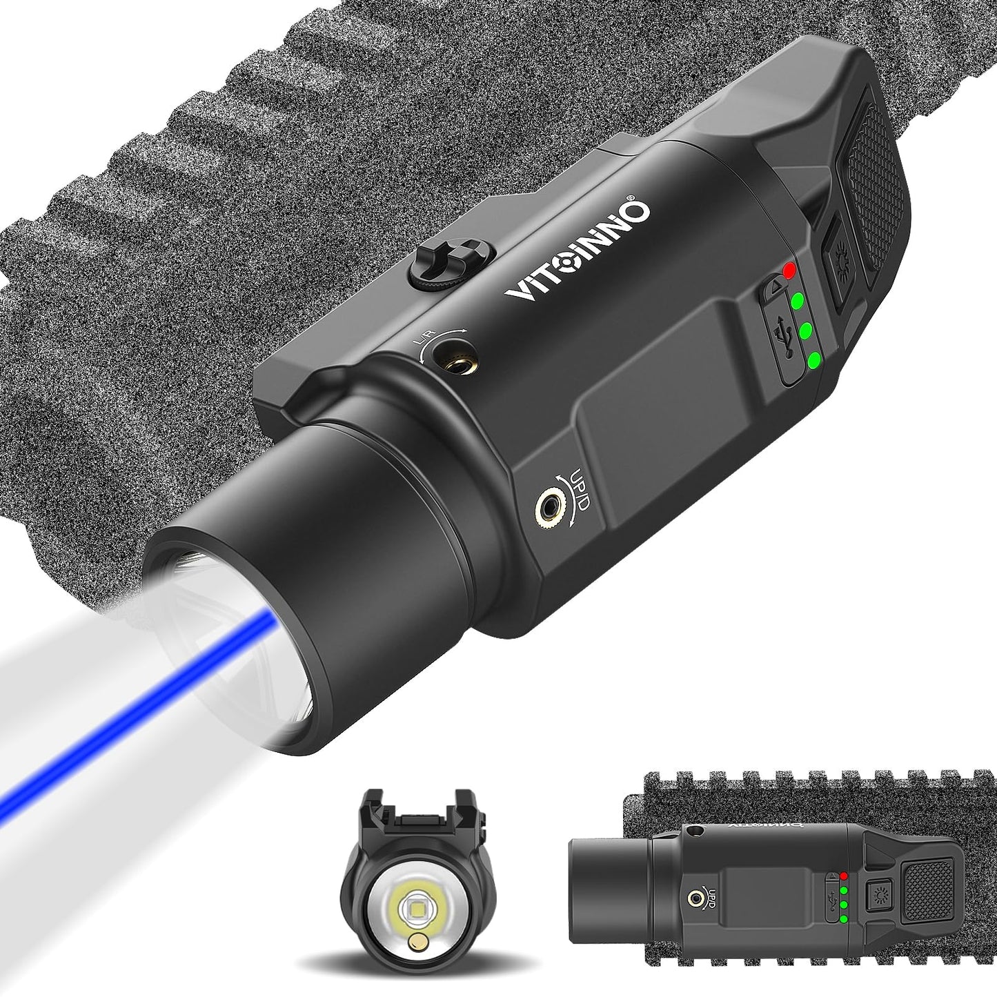 VITOINNO 1500 Lumens Blue Laser Light Combo Compatible with Picatinny Rail for Rifle (Not for Pistol)