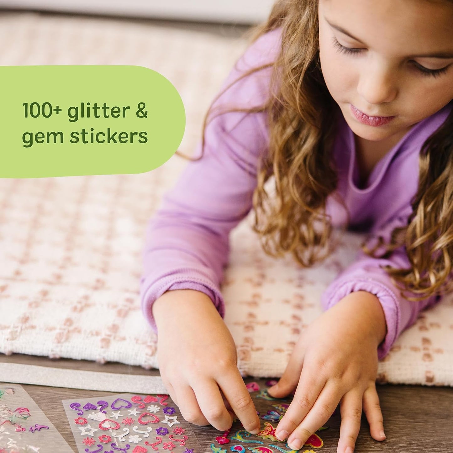 Melissa & Doug Design-Your-Own Bracelets - 100+ Sparkle Gems & Glitter Stickers | Fun Jewelry Craft for Kids Ages 4+