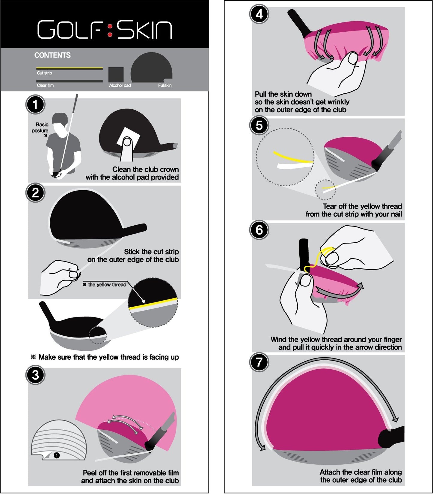 Golf Club Skin/Protector Film Decal for Your Driver. Protects from Scuffs/Scratches. Full Skin - Right Handed Driver Only (White Skin - Blue Smiley)