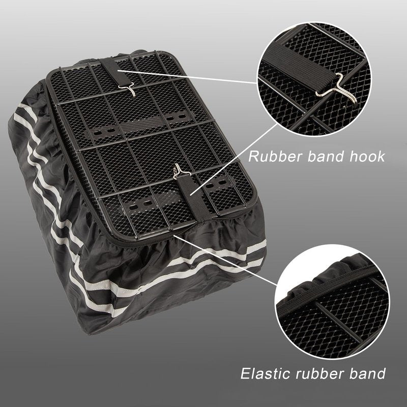 Bike Basket Cover,Bicycle Baskets Liners,Waterproof Rain Liner,18.1x12.5x7.8In,Compatible with Fits Most Baskets,Oxford Cloth,Reflective,Hook,for Basket Protection Lining (Black)