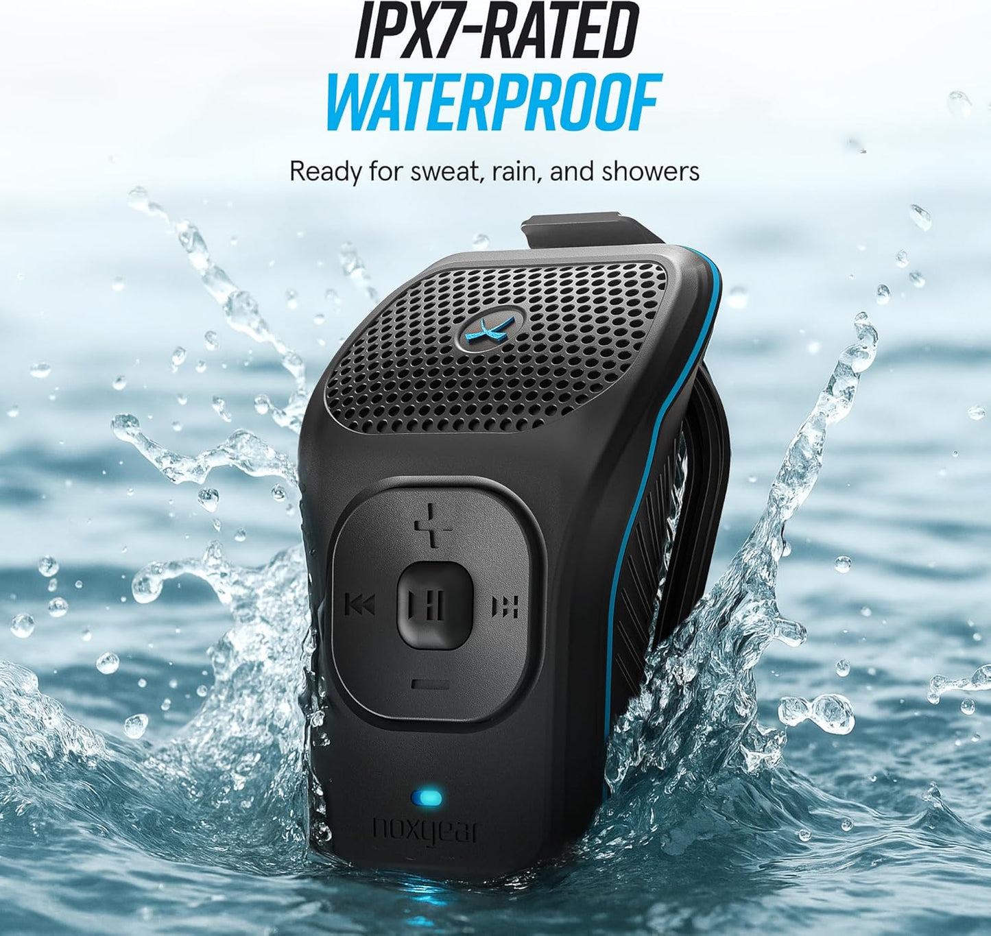 Noxgear 39G Wearable Bluetooth Speaker - Magnetic Clip-On, Waterproof, 15 Hours Playtime | 100ft Range, Microphone