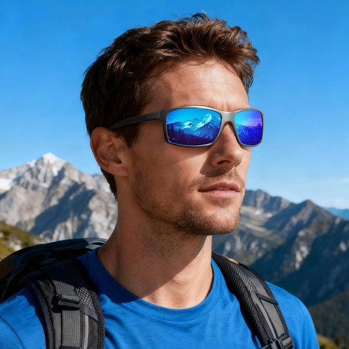 gesruny Polarized Sports Sunglasses for Men and Women - Ultra-Light Al-Mg Alloy, Glare-Busting Comfort-Fit for Riding Running