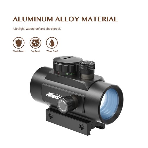 AOMEKIE Airsoft Red Dot Sight Scope Reflex Sight Rifle Scope 30mm Multi-Coated Lens with 22mm/11mm Weaver Picatinny Rail Mount for Hunting Shooting