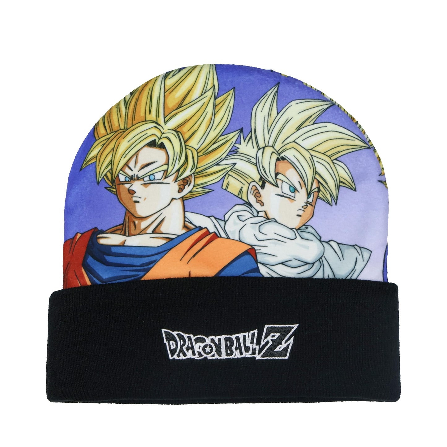 Dragon Ball Z Beanie Super Saiyan Goku Gohan Sublimation Fleece Knit Cuffed Hat Multicolored