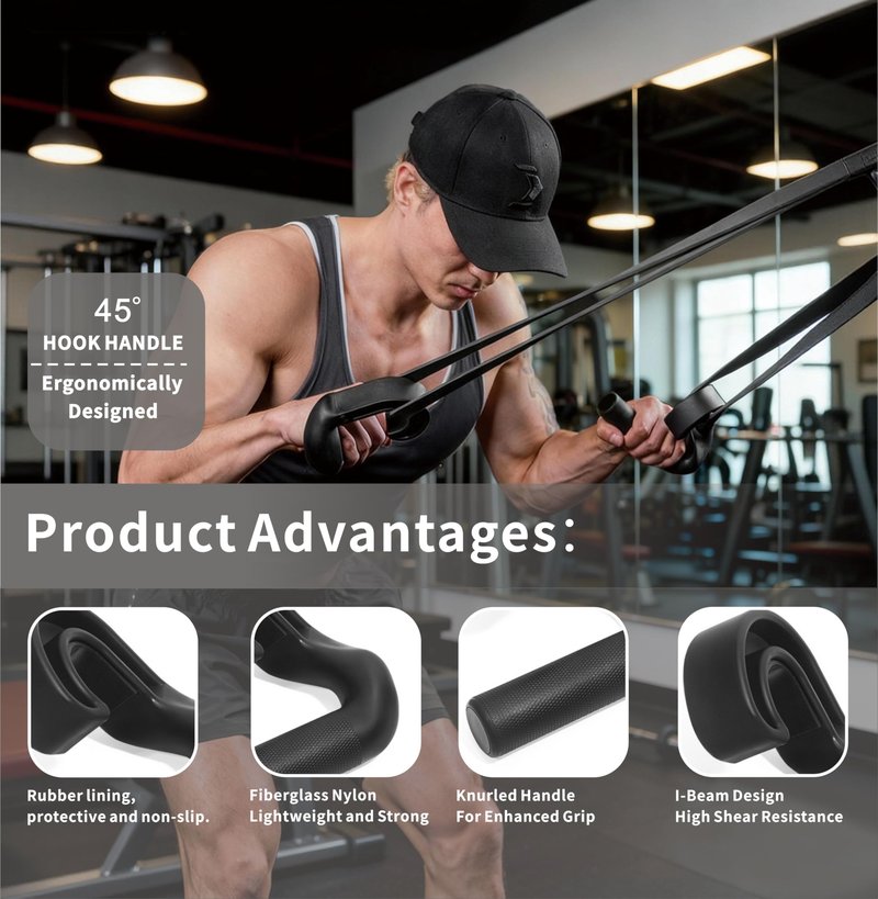 45/90 degree Neutral Grip Pull Up Handles with Lifting Straps - Heavy Duty Angled Barbell Grips & Pull Up Bar Grips for Home Gym, Deadlifts, Rows - Relieve Wrist & Shoulder Stress (black, 45°)