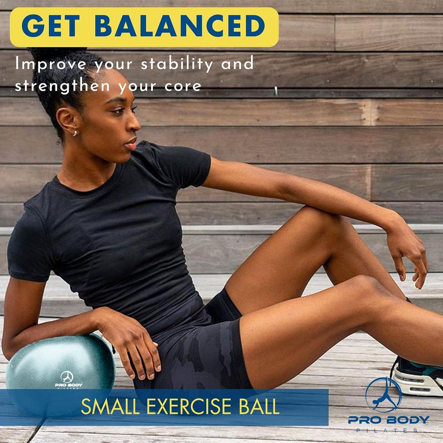 ProBody Pilates Ball - 9 Inch Small Exercise Ball for Stability, Core Workouts & Physical Therapy