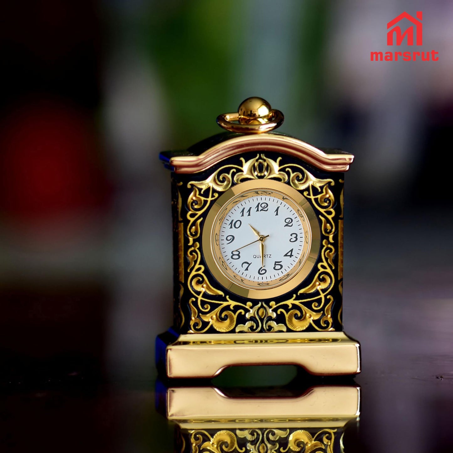 3PCS Mini Clock Face Insert Replacement, Fit 35mm (1.38") Hole Diameter, Round Inner Miniature Crystal Clock Roman Numeral Quartz Movement Metal Gold Tone Bezel Supplies for DIY Craft Repair Easy Read