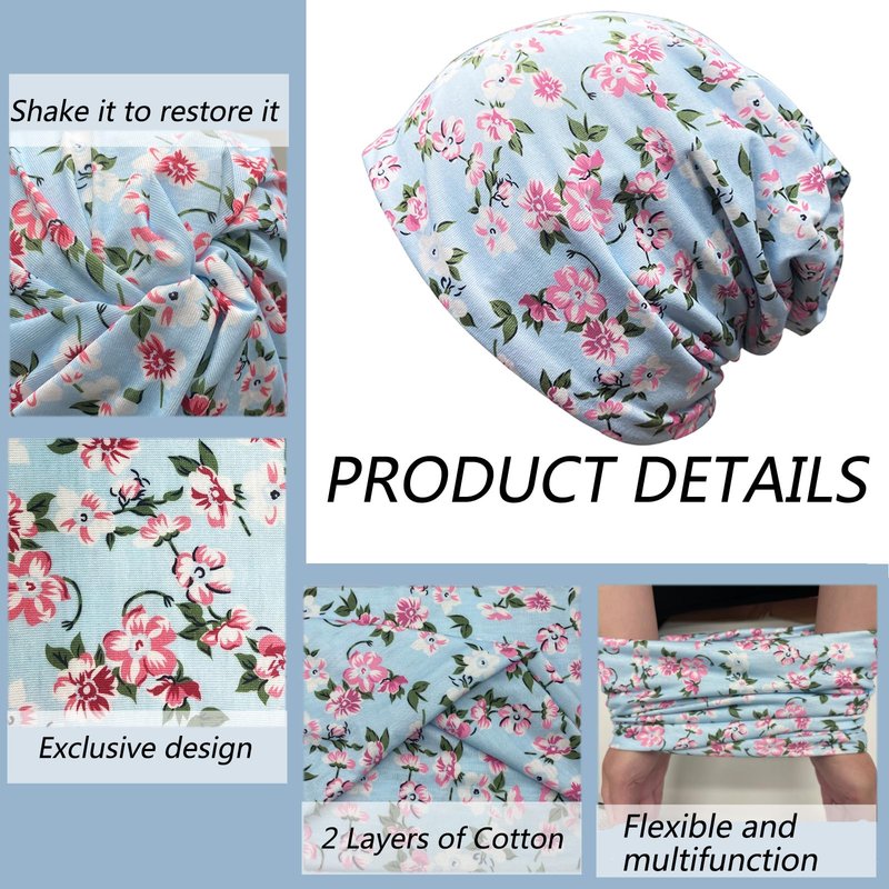 JarseHera Womens Slouchy Beanie Soft Chemo Caps Breathable Cancer Headwear Hats Turban