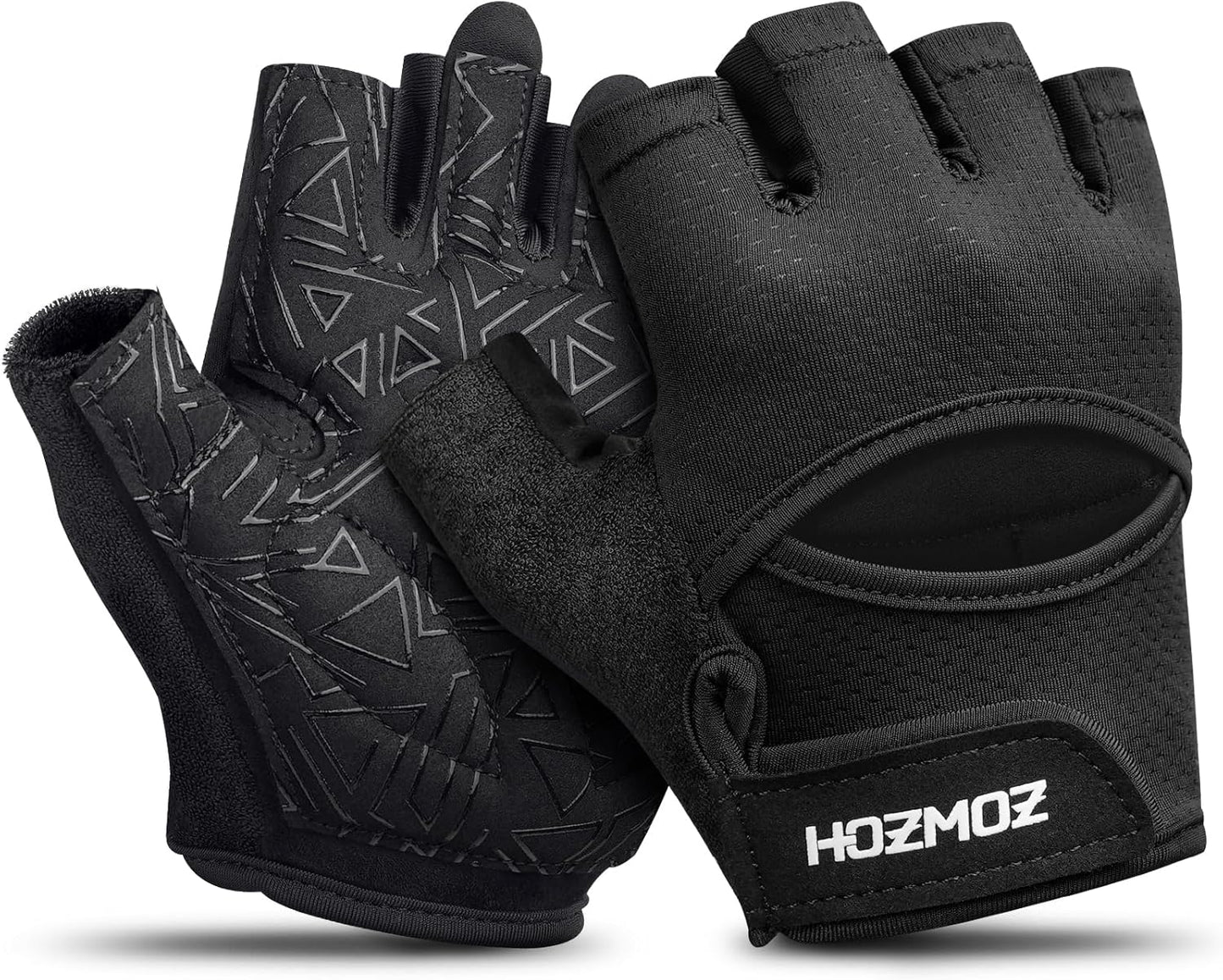 HOZMOZ Weight Lifting Gloves - Ventilated, Thick Padded Workout Gloves with Full Palm Protection | Unisex Fitness Gear