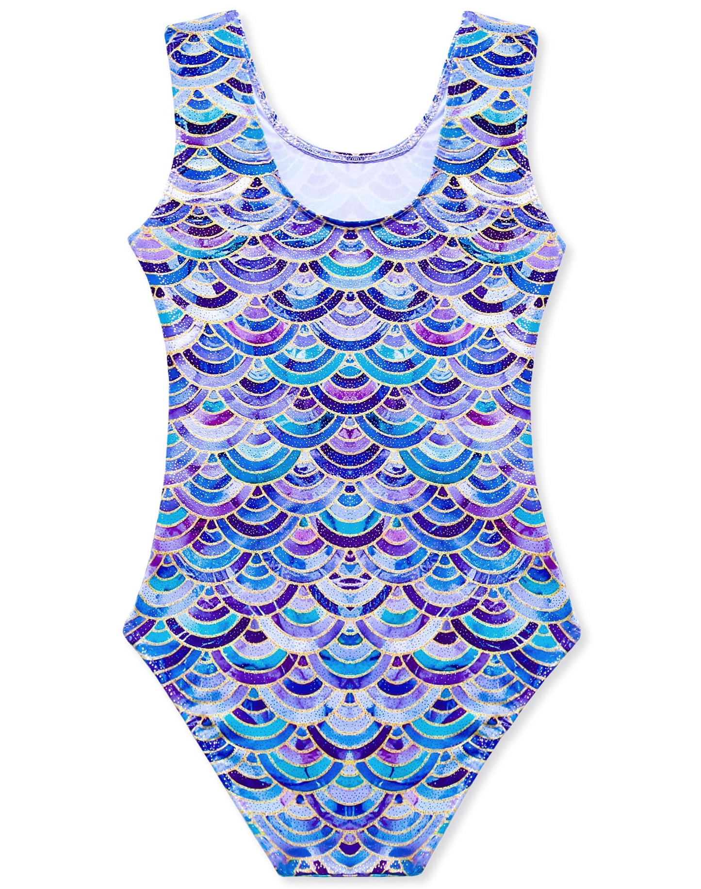 Domusgo Gymnastics Leotards for Girls 5-6 Years Old Colorful Scale Sparkly One Piece Tumbling Outfits