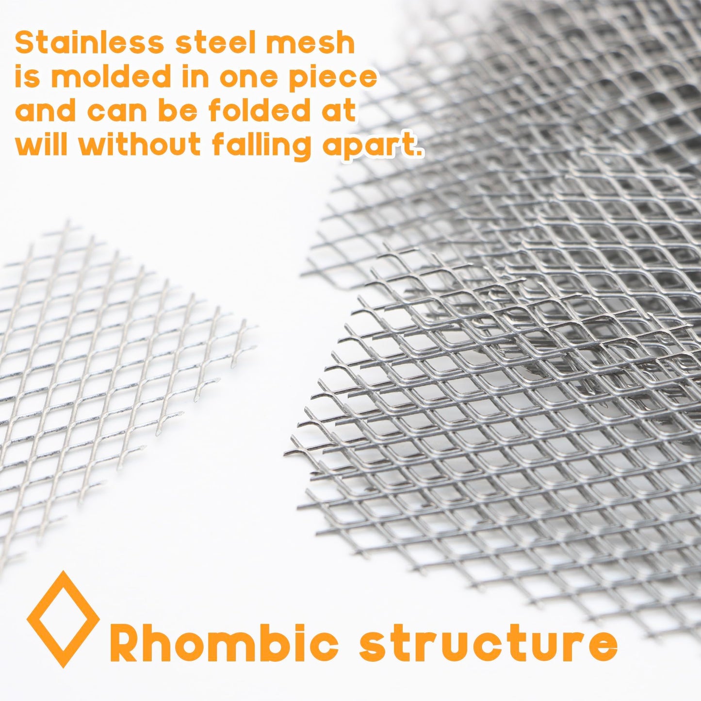 LUTQ Stainless Steel Brick Weep Hole Covers for Brick Walls - 100 Pack Diamond Hole Brick Weep Hole Inserts (0.1in x 0.2in Aperture) with Hook and Spatula for Easy Installation and Replacement