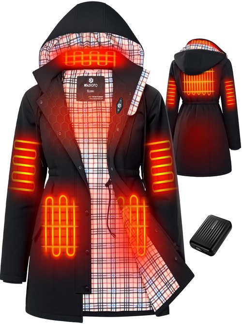 WASOTO Heated Jackets for Women (Black,2XL)