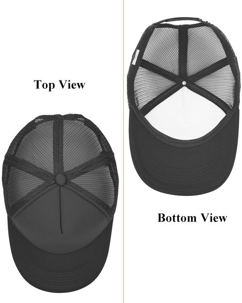 Gelante 12 Pcs Sublimation Blank Trucker Hats - 5 Panel Mesh Snapback Baseball Cap Bulk G003-12PC-Black