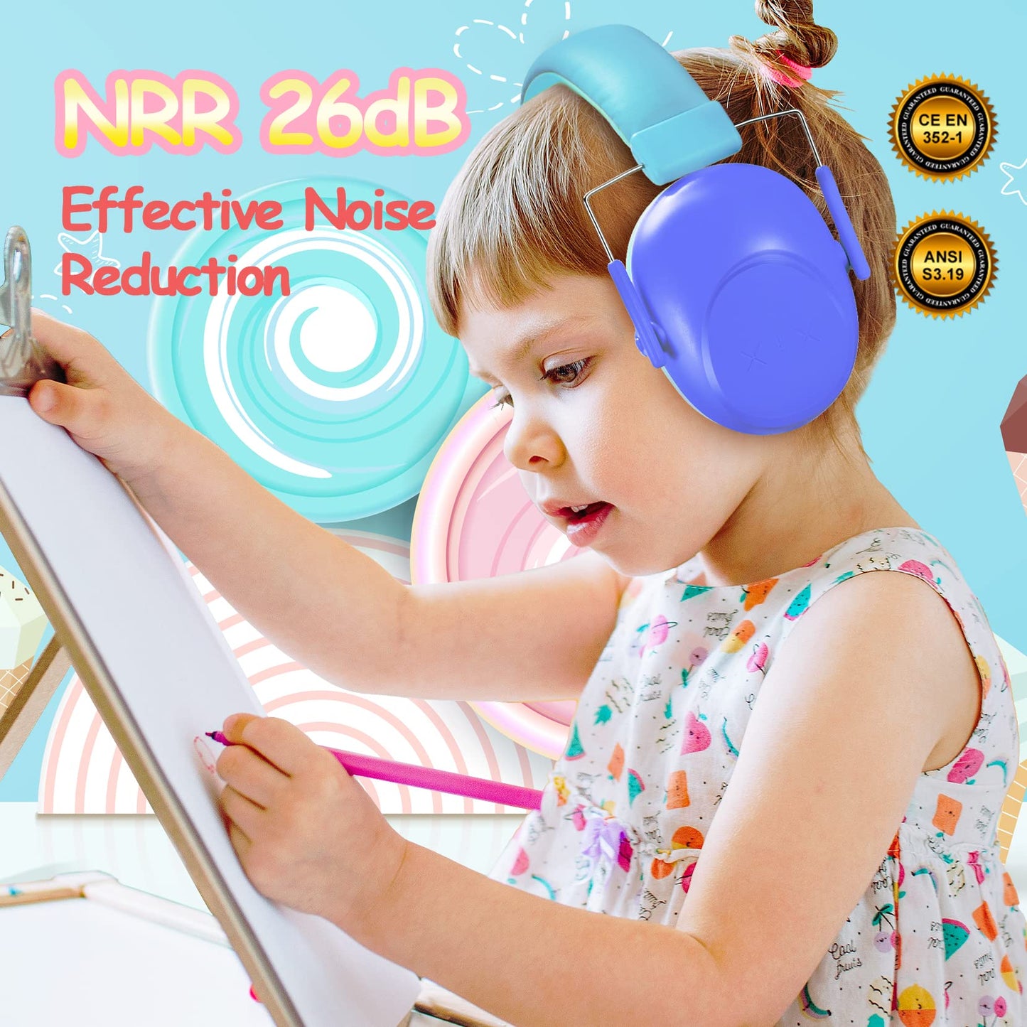 Onhear Kids Noise Cancelling Headphones, NRR 26dB Kids Ear Protection Earmuffs for Autism, Toddler, Children, Noise Cancelling Sound Proof Earmuffs/Headphones for Concerts, Air Shows, Fireworks