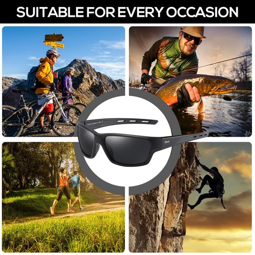 DUCO Polarized Sports Sunglasses for Men Women UV400 Protection Sun Glasses for Cycling Fishing Driving Hiking Golf 6201