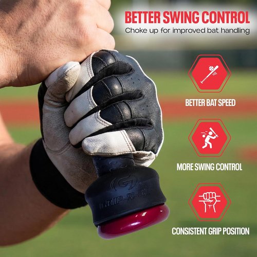 Grip-N-Rip Knob Stacker Choke-Up Ring | Custom Fit for Baseball/Softball Bats - Reduces Bat Sting