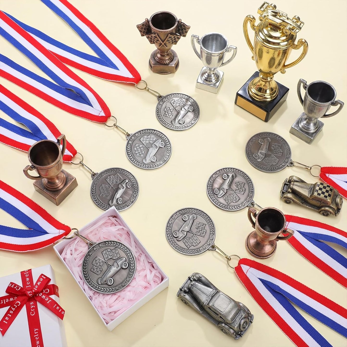 Remuuly Silver Medals - 30 Pcs 2'' Sports Awards for Basketball, Soccer, Volleyball & Hockey | Includes Neck Ribbons