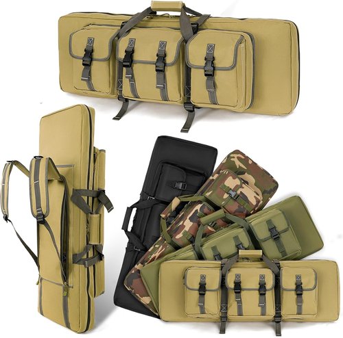 DULCE DOM Double Rifle Case - Soft Gun Bag for Rifles & Pistols | Versatile Tactical Backpack, 32-52 Inch