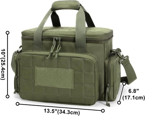 GOBUROS Tactical Gun Range Bag - Soft Pistol Case for 4 Handguns & Ammo | 6X Magazine Slots, Padded Strap