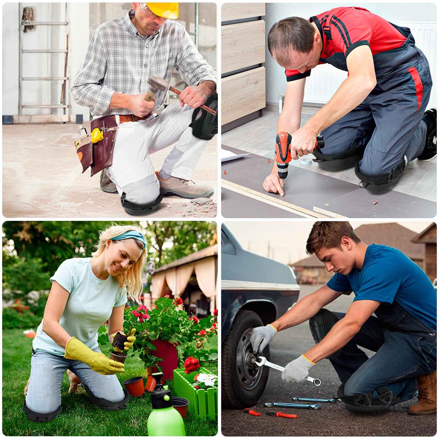 TICONN Gel Knee Pads for Work, Professional Heavy Duty Work Knee Pads for Men with Soft Foam and Gel Cushion for Men Construction, Garden, Flooring (Black)