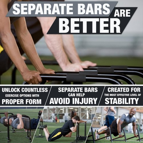 Lebert Fitness Equalizer with Resistance Band - Calisthenics Equipment ✓ Dip Station ✓ Push Up Stand Bar ✓ Pull Up Dip Bar ✓ Bodyweight Equipment ✓ For Intensive Use