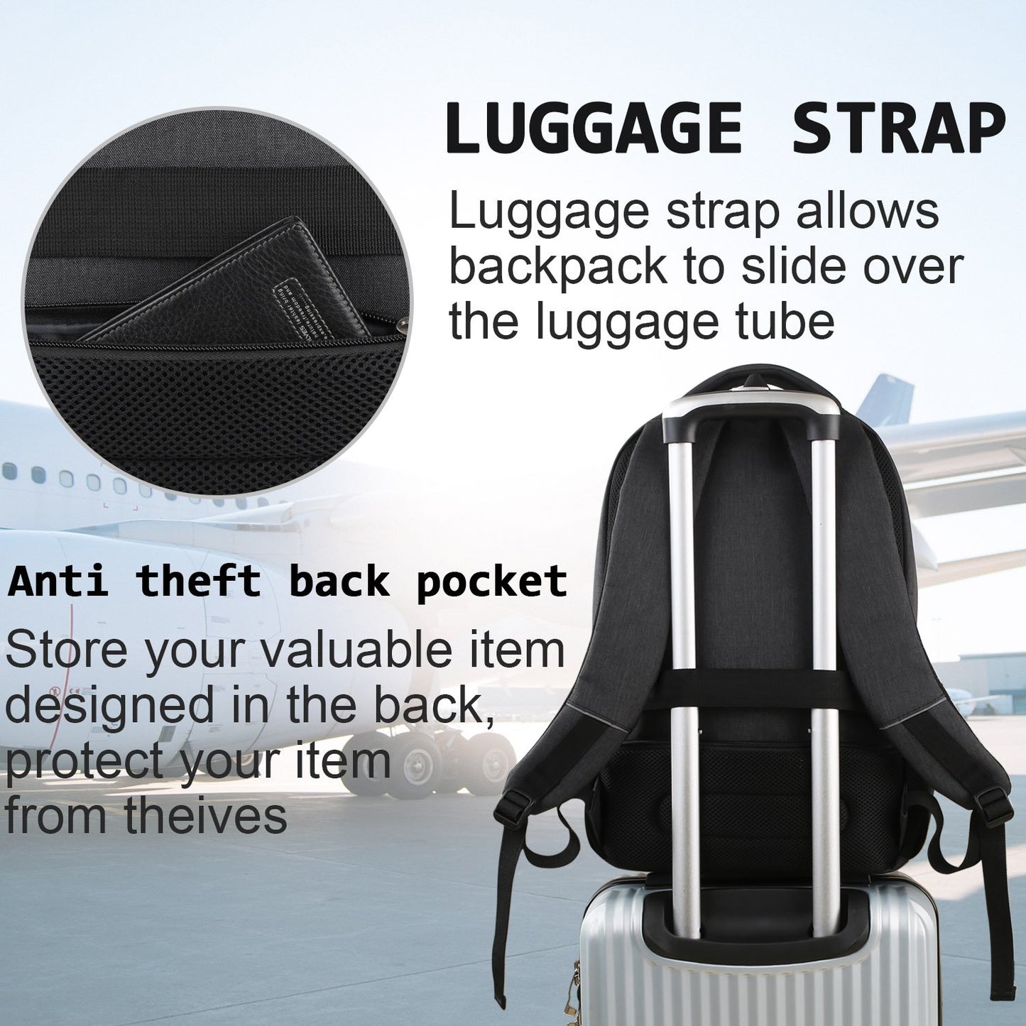 Volher 17 Inch Laptop Backpack, Business Anti Theft Slim College Backpack