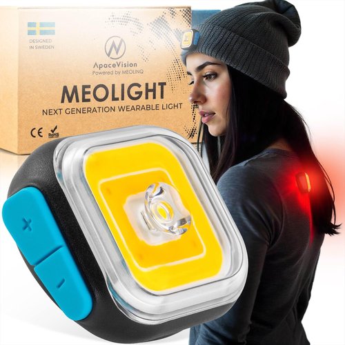 MEOLIGHT 500 Lumen Light for Running, Dogs, Walking - Wearable Flashlight Chest LED Safety Light for Dog Collars, Bike Tail Lights, Hiking, Camping - Reflective Accessories (1x Meolight)