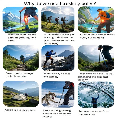 EpochCreate Trekking Pole as Selfie Stick-Hiking Sticks for All Terrain for Women&Men with Detachable Phone & GoPro Mount,10m Remote Control,Adjustable Lightweight 7075 Aluminum Outdoor(White)