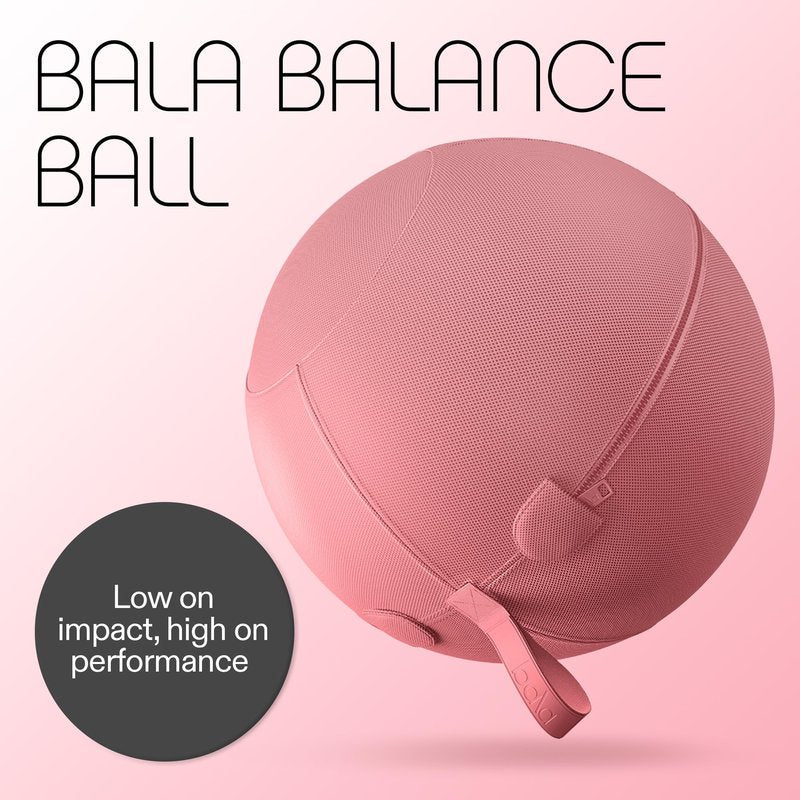 Bala Balance Ball - Exercise Ball Chair for Yoga, Pilates, Barre, Core Strengthening & Physical Therapy - Women's Gym Equipment & Workout Accessories - Blush