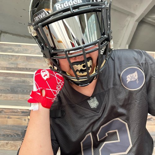 LeCool Football Mouth Guard – Rhombic Chrome Design with Strap – Maximum Protection & Airflow for Youth and Adult Athletes.