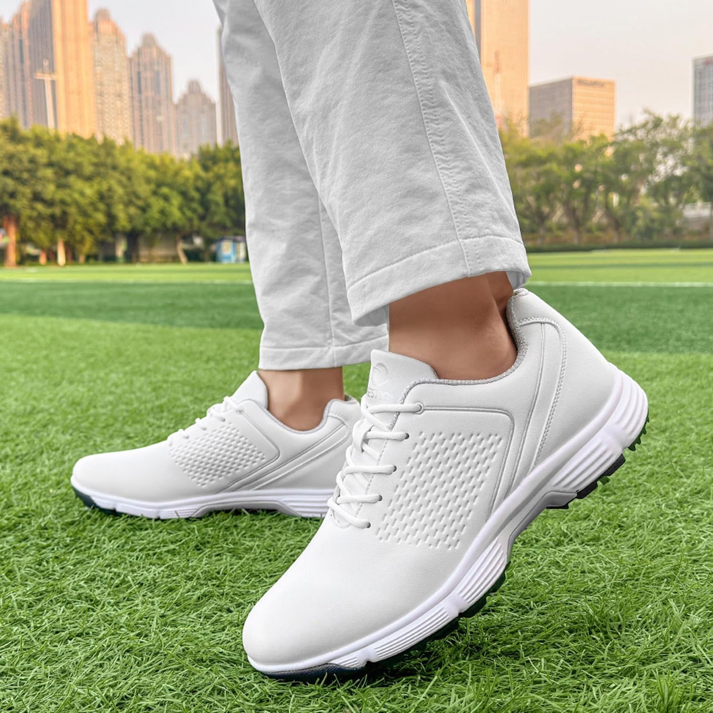 Skiennix Waterproof Golf Shoes - Spiked Sneakers for Men | Durable Outdoor Footwear for Golfers