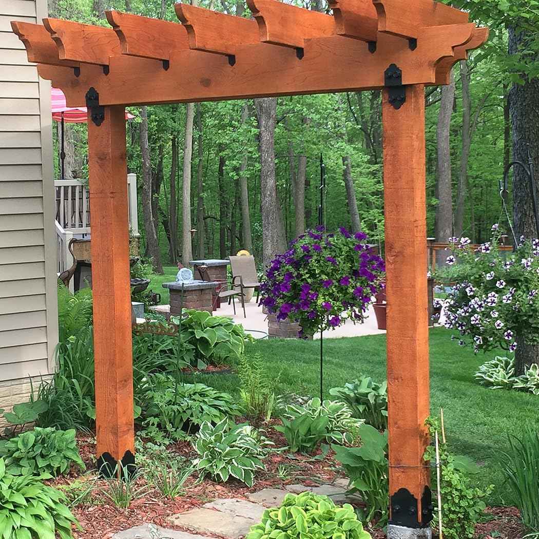 Ozco Laredo Sunset Lite 6x6 Post Base Kit - Galvanized Steel with Decorative Plates & Screws