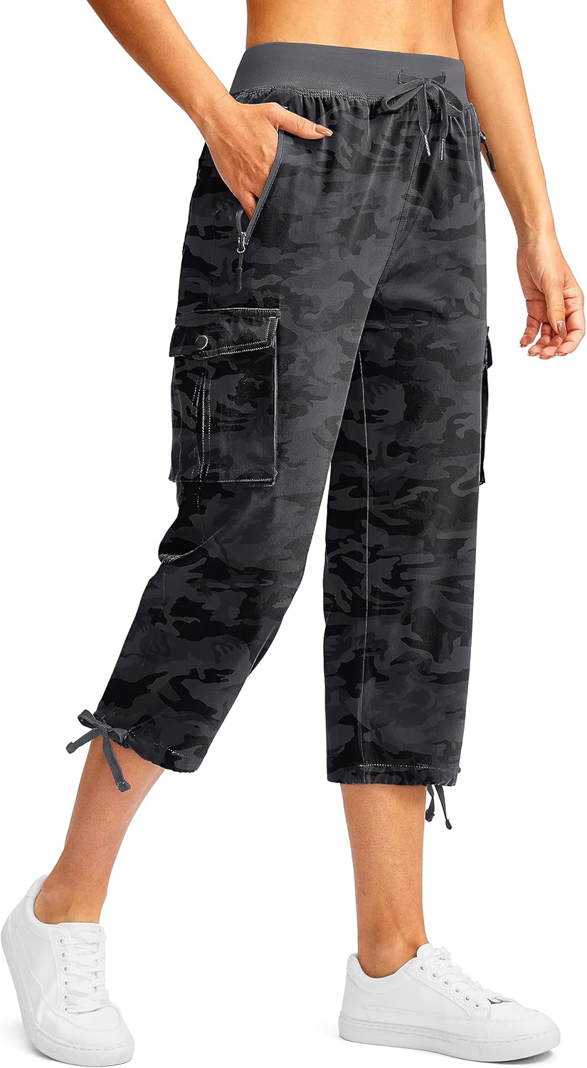 Soothfeel Women's Cargo Capris - Lightweight Quick-Dry Hiking Pants with 6 Pockets | Summer Casual Wear