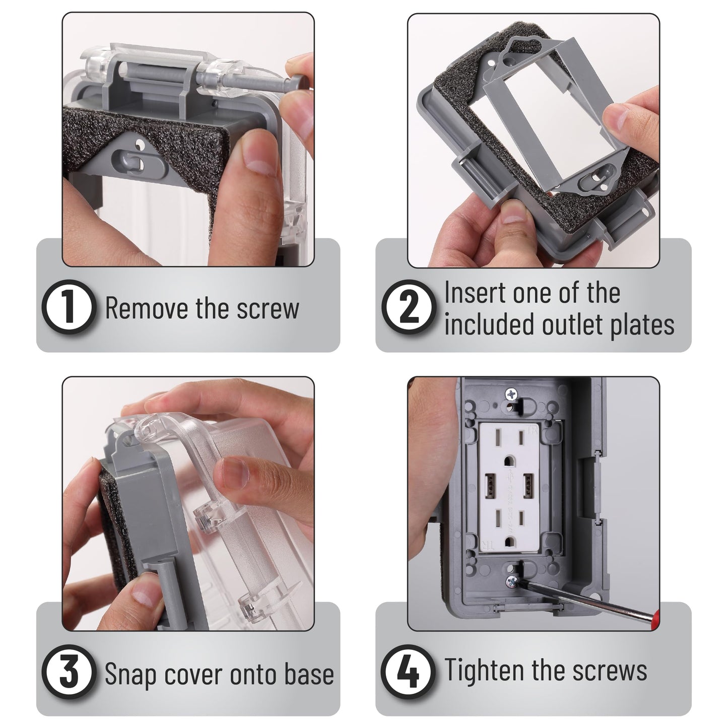 Bates- Weatherproof Electrical Outlet Cover, 3 Pack, 1-Gang, Outdoor Outlet Cover Weatherproof