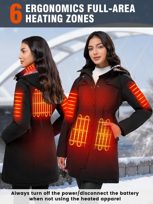 WASOTO Heated Jackets for Women (Black,2XL)