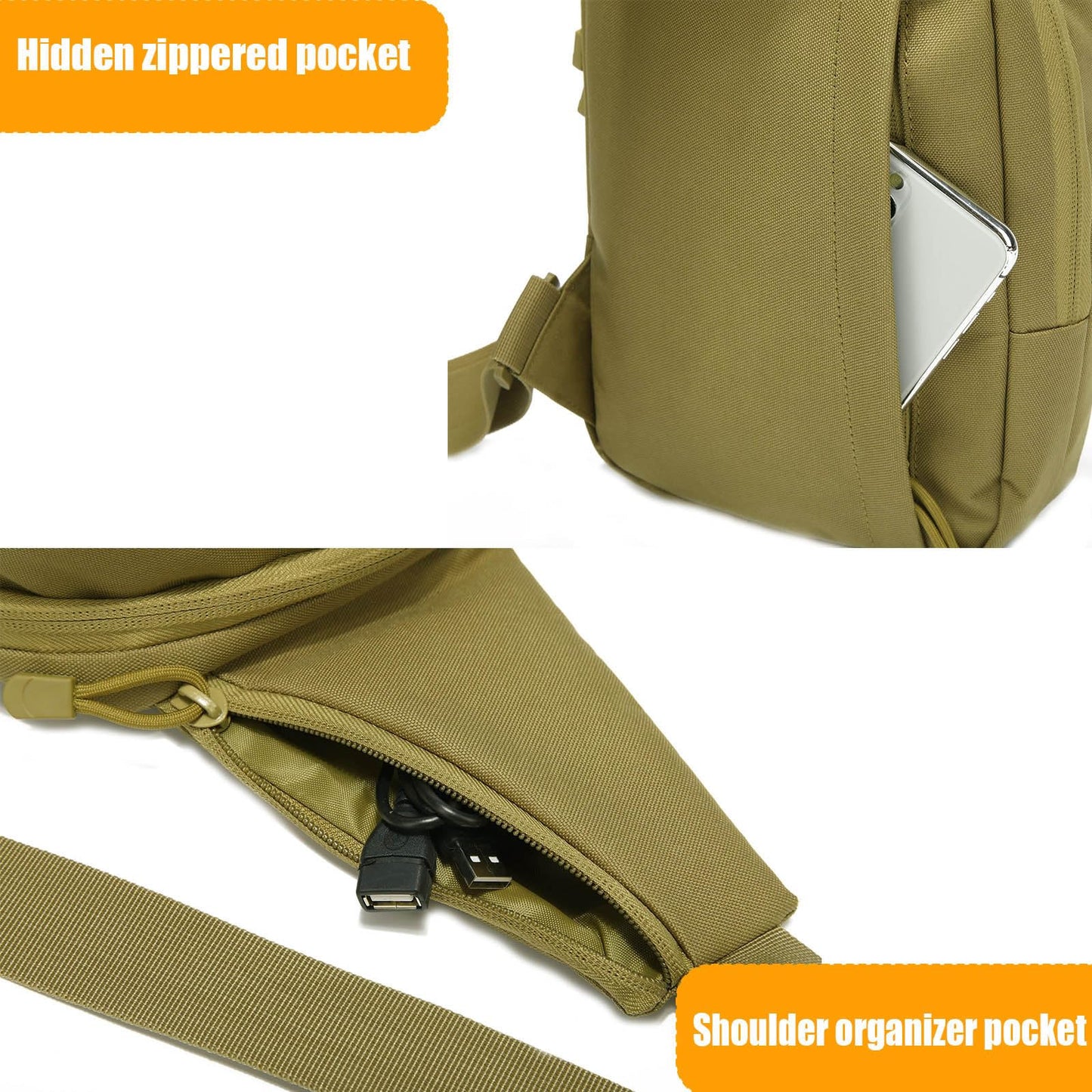 SXJWISHES Tactical Sling Chest Bag Concealed Carry Crossbody Bags EDC Casual Pack for Men and Women(Army green)