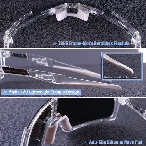 Semjar Cycling Glasses Mens Womens Boys,Polarized Sports Baseball Sun Glasses,UV Protection Big Sunglasses for Softball Beach Volleyball Biking MTB